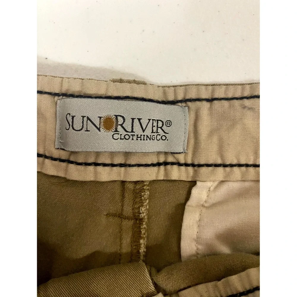 Sun River Chino Shorts Mens 36 Olive Stretch Performance Flat Front 8